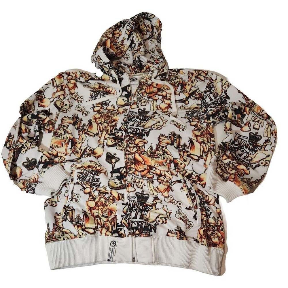 Culinary Jacket Hoodie Mens Medium LNG King of‎ the Kitchen Chefs